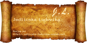 Jedlicska Ludovika névjegykártya
